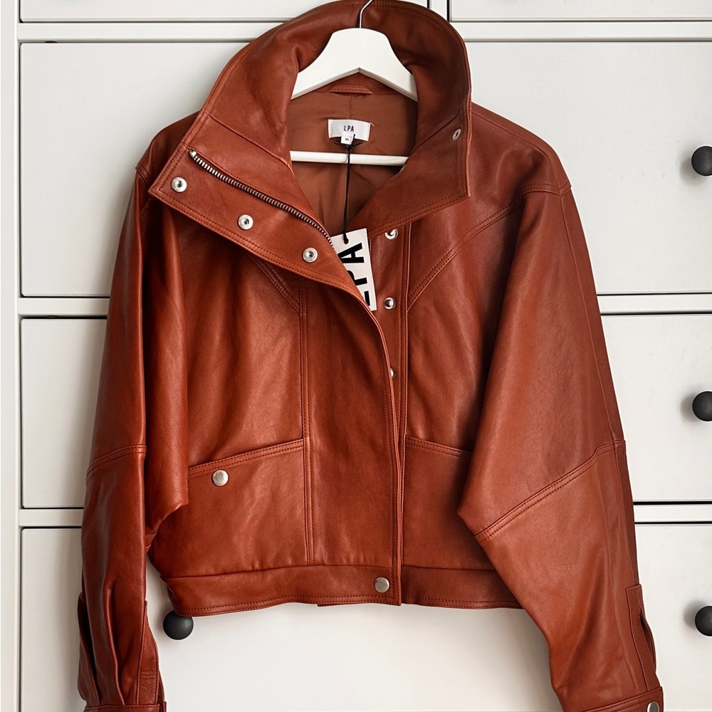 Brown Leather Jacket for Women